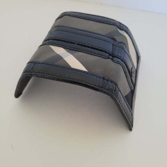 Burrbery Key Hooks Holder Case Wallet Logo Black Gray Check Trifold Designer - Picture 8 of 9